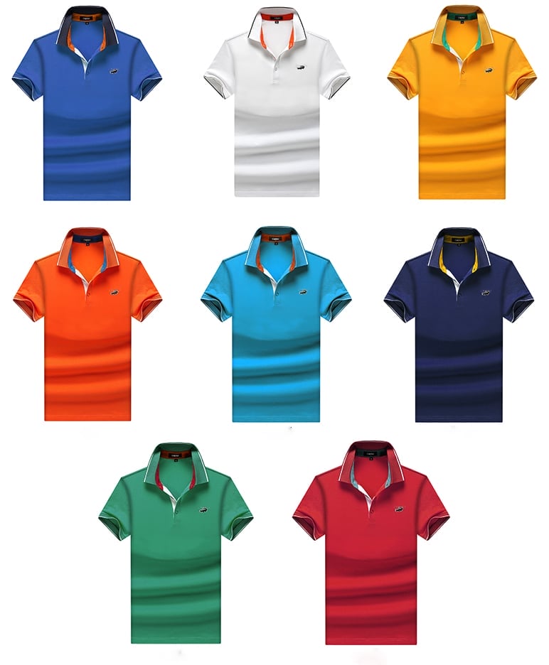 Solid color men wholesale golf shirts with button