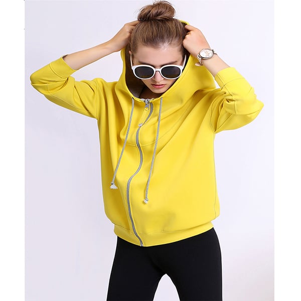 Yellow hoodie with full zip