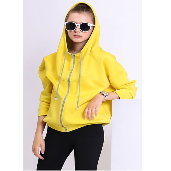 Yellow hoodie with full zip