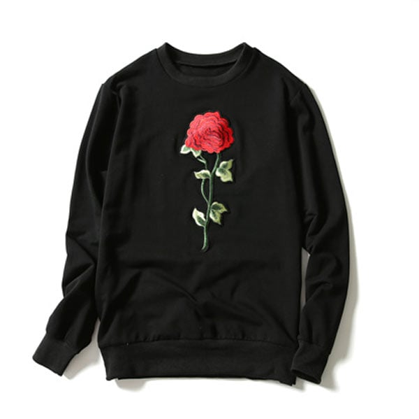 Hot Selling Men Black Embroidery Logo Sweatshirts
