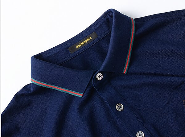high texture 100 cotton slim fit plain blue polo shirts (2)