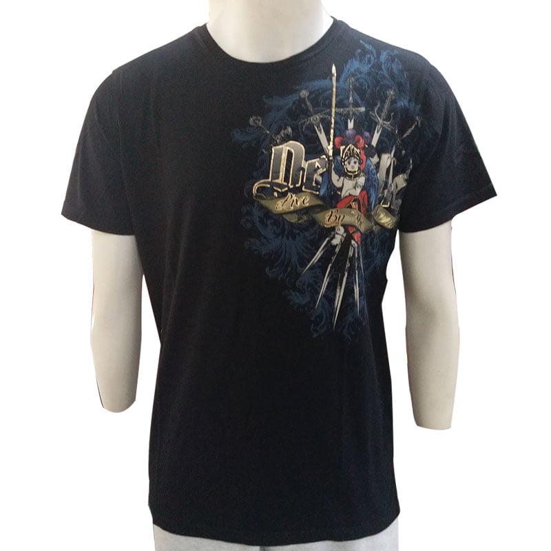 oem direct factory new design custom black discharge printing t-shirt