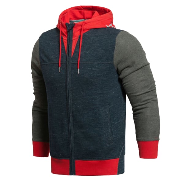 men workout spliced hood zipper up printing design a hoodies