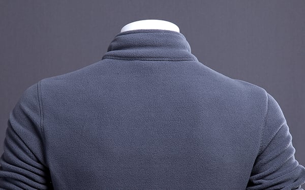 back top of pocket of zip up sweatshirt