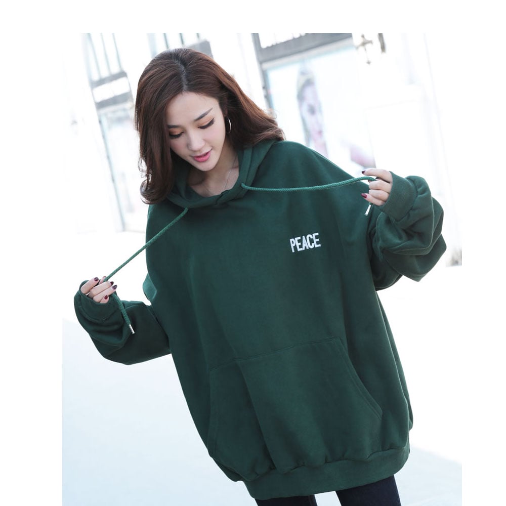 embroidered oversize women custom logo sweatshirts with hoods(YK-12292)