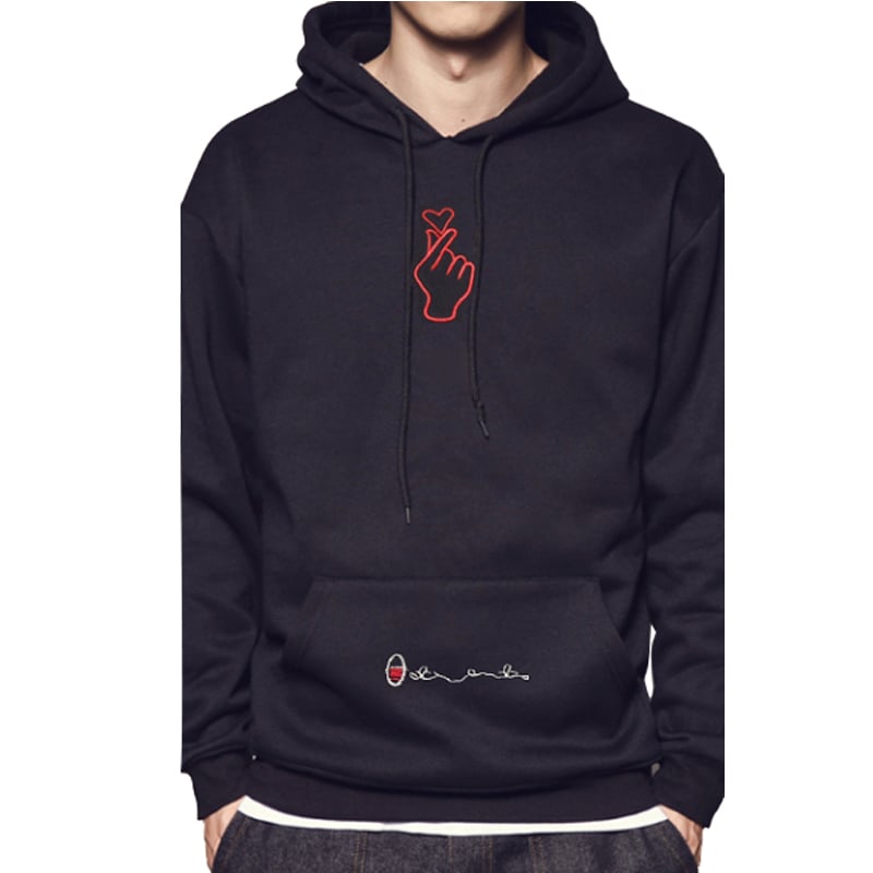custom personality 2017 embroidered black hoodie