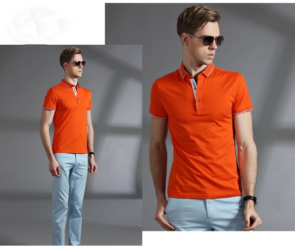 Solid color men wholesale golf shirts with button