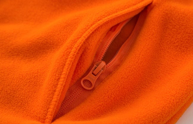 Basic Zip Up Polar Fleece Orange Hoodie