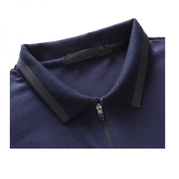 Custom made buttonless zipper collar polo shirt