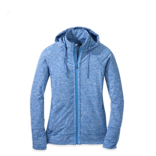 Cotton full zipper women hoodies with draw string
